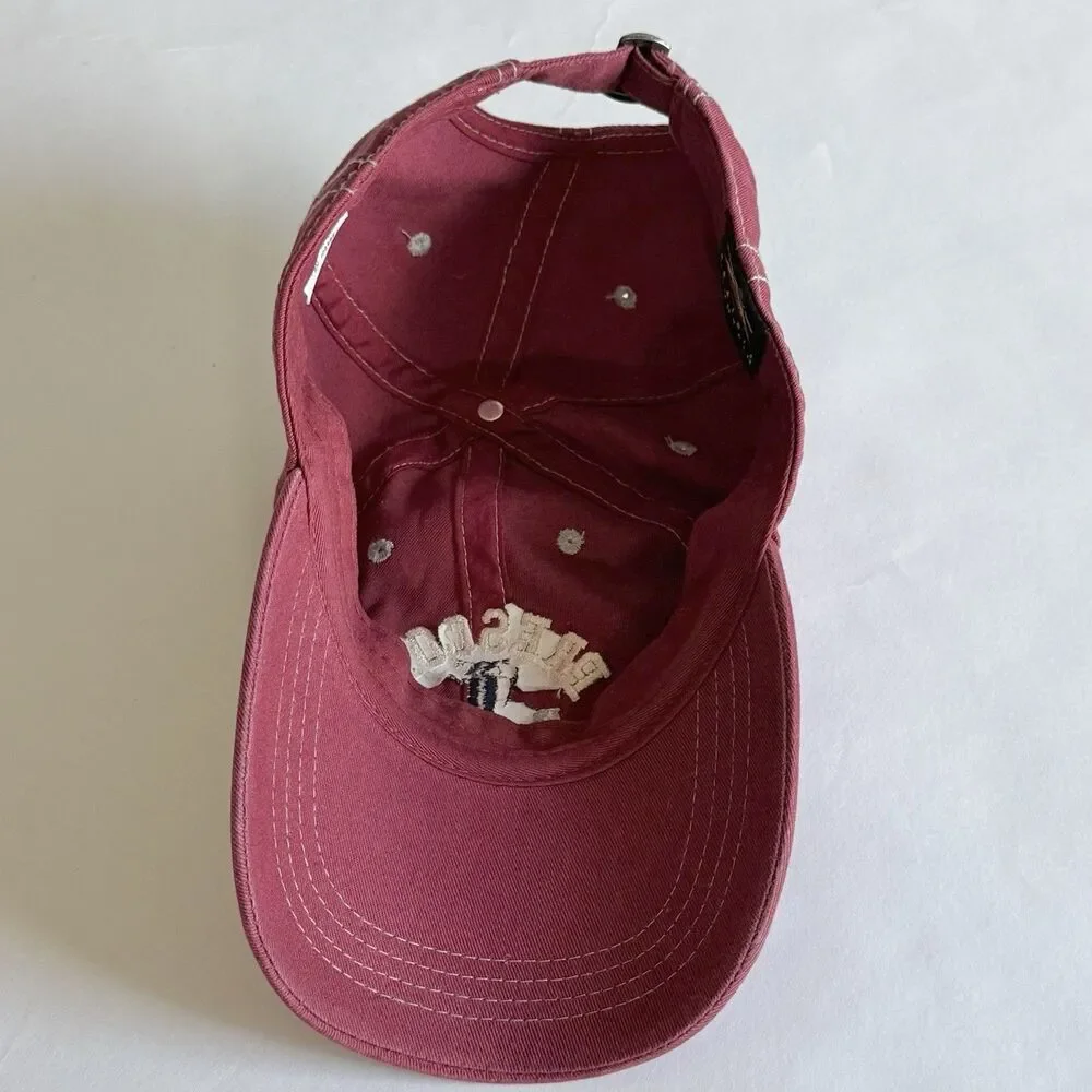 Prescott Arizona Est. 1864 Cotton Maroon Red Adjustable Buckle Backstrap Hat Cap